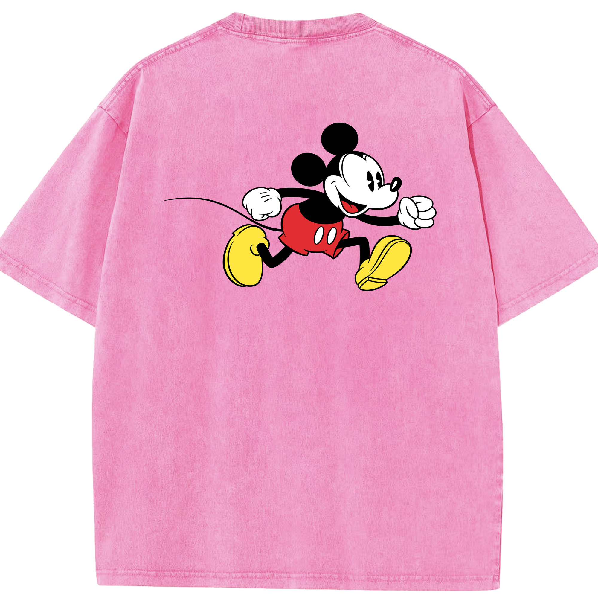 （画像用） ミッキーマウス Mickey Mouse 綿100% ヴィンテージ風 半袖Tシャツ（背面プリント）
